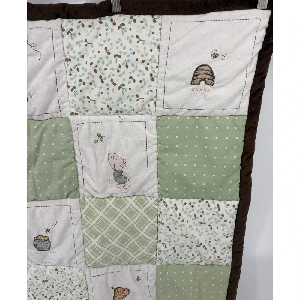 VTG Disney Classic Pooh Winnie The Pooh Piglet Crib Comforter Patchwork Quilt